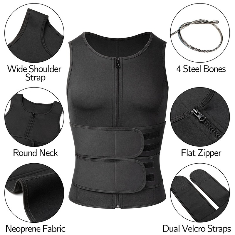 Men's Body Shaper Sauna Vest for Weight Loss Training